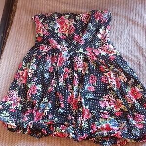 💰4/$15 DEAL! Floral Polka Dot Tube Top Bubble Dress